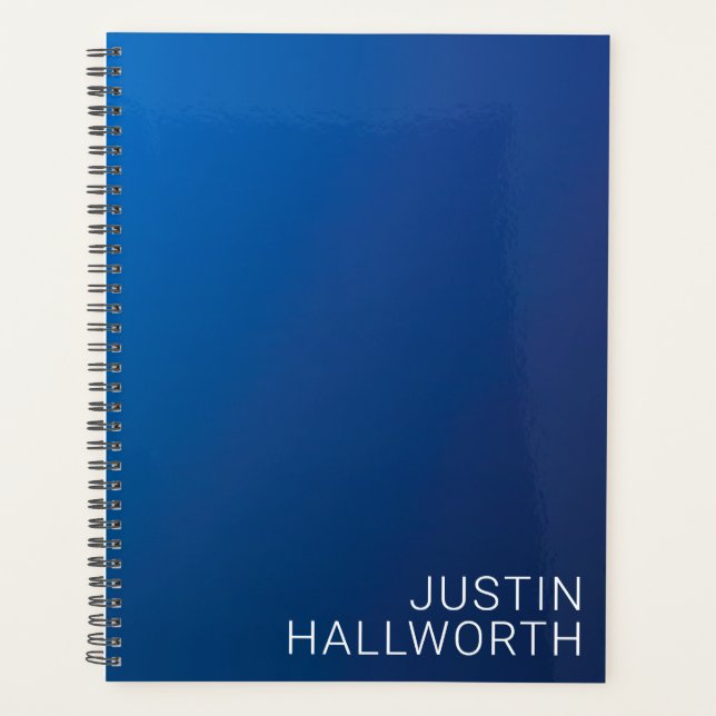 Moderner dunkelblauer Farbverlauf und minimaler be Planer (Vorderseite)