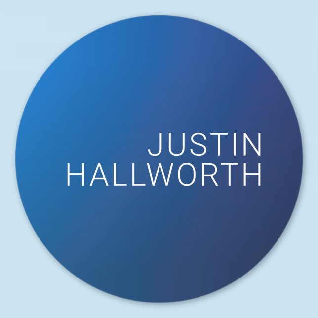 Moderner dunkelblauer Farbverlauf und minimaler be Runder Aufkleber (Von Creator hochgeladen)