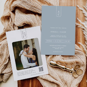 Moderner dunkelblauer Minimaler geometrischer Boge Einladung