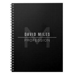 Moderner dunkelgrauer Beruflicher Name Notizblock