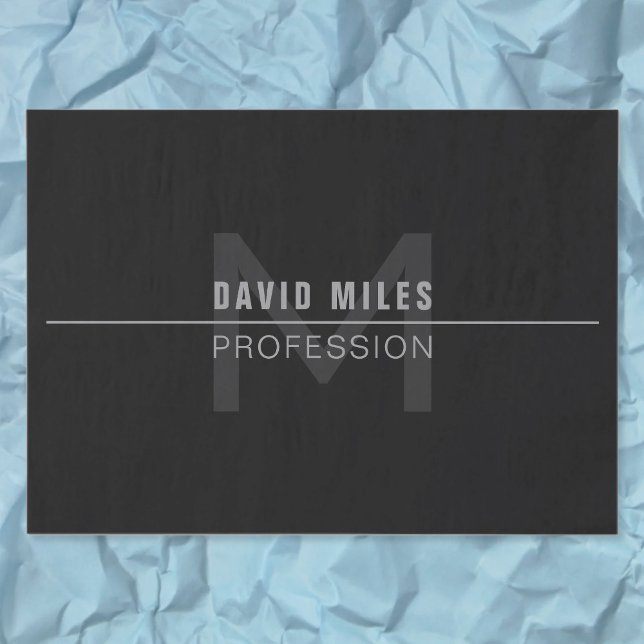 Moderner dunkelgrauer Beruflicher Name Seidenpapier (Von Creator hochgeladen)