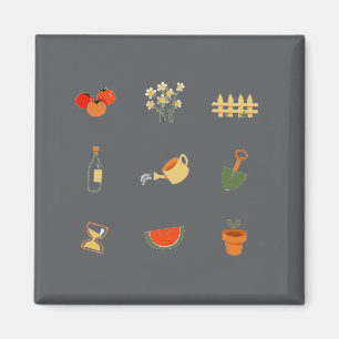 Moderner dunkelgrauer Gartenmagnet Magnet