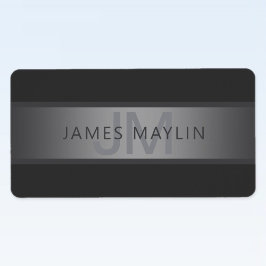 Moderner dunkelgrauer Gradient Name oder Firmennam Adressaufkleber