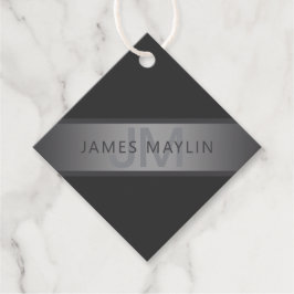 Moderner dunkelgrauer Gradient Name oder Firmennam Geschenkanhänger