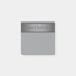 Moderner dunkelgrauer Gradient Name oder Firmennam Post-it Klebezettel