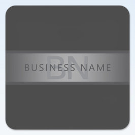 Moderner dunkelgrauer Gradient Name oder Firmennam Quadratischer Aufkleber
