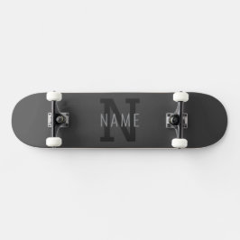 Moderner dunkelgrauer Mit Monogramm Name (oder and Skateboard