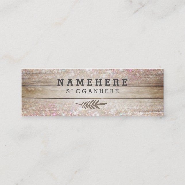 Moderner dunkler Kaffee-hölzerner Mini Visitenkarte (Vorderseite)