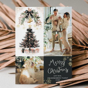 Moderner Dunkler Schwarzer Bow Frohe Weihnachten 2