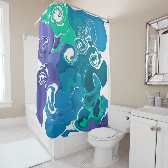 Moderner Duschvorhang (Beispiel)