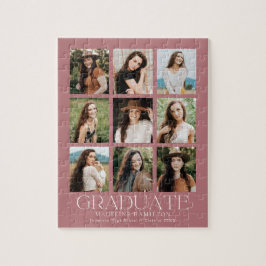 Moderner Dusty Rose 9 Foto Collage Abschluss Puzzle
