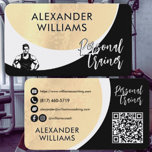 Moderner dynamischer QR-Code Personal Trainer Fitn Visitenkarte
