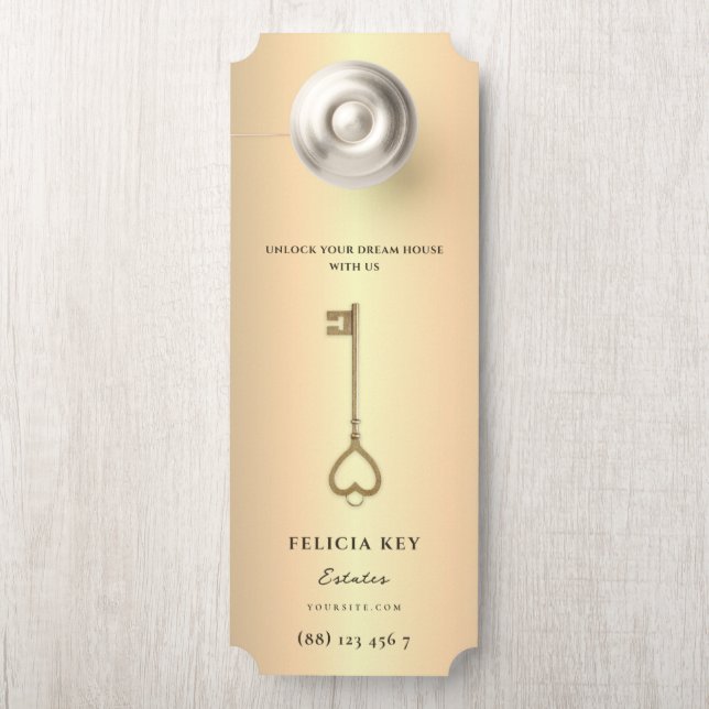 Moderner Echtzeit-Anwesen-Agent QR-Frontschutzbüge Türanhänger (Auf Knauf)