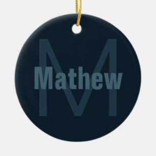 Moderner editierbarer Name Keramik Ornament