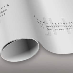 Moderner editierbarer Name & Slogan Grauer Gradi Geschenkpapier