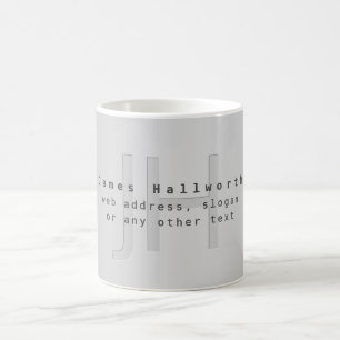 Moderner editierbarer Name & Slogan Grauer Gradi Kaffeetasse