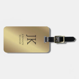 Moderner edler Gold-Metallischer mit Monogramm Nam Gepäckanhänger