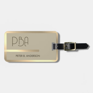 Moderner edler Gold-Metallischer mit Monogramm Nam Gepäckanhänger