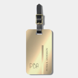 Moderner edler Gold-Metallischer mit Monogramm Nam Gepäckanhänger