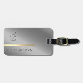 Moderner edler Gold-Metallischer mit Monogramm Nam Gepäckanhänger