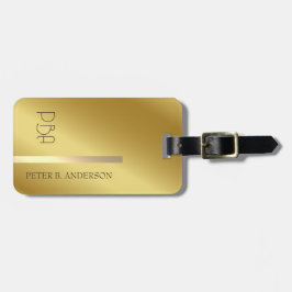 Moderner edler Gold-Metallischer mit Monogramm Nam Gepäckanhänger