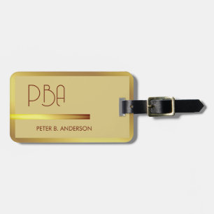 Moderner edler Gold-Metallischer mit Monogramm Nam Gepäckanhänger