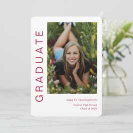 Moderner einfacher Abschluss für vertikales Foto Einladung