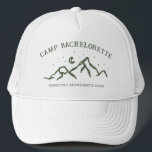 Moderner einfacher Camping Weekend Junggeselinnen- Truckerkappe<br><div class="desc">Modern Simple Camping Weekend Junggeselinnen-Abschied Trucker Hat</div>