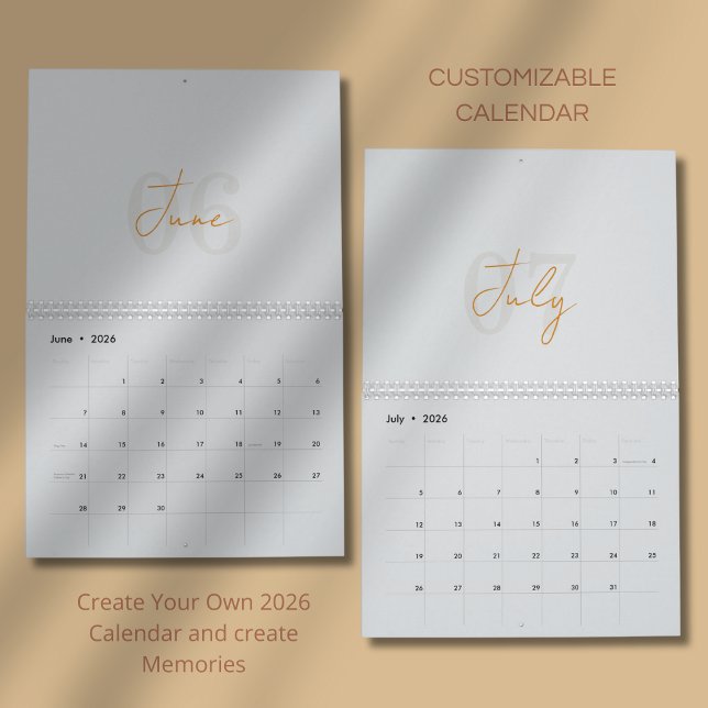 Moderner einfacher eleganter Kalender 2026 (Von Creator hochgeladen)