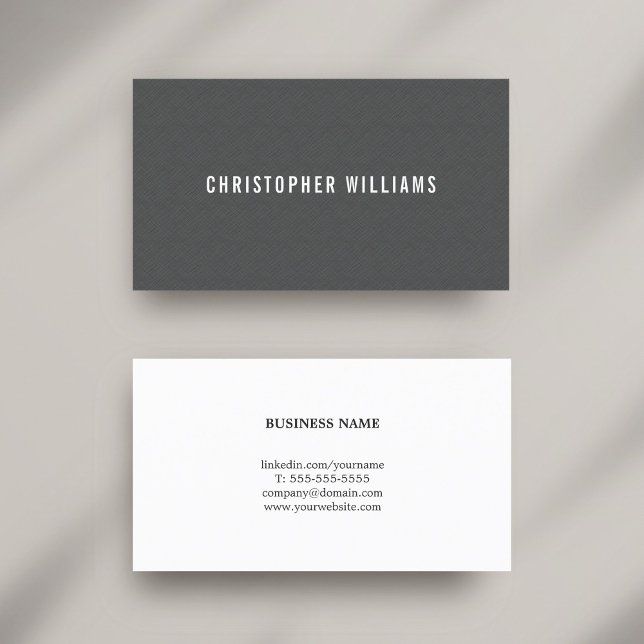Moderner, einfacher, eleganter Texturgrau-Berater Visitenkarte (Von Creator hochgeladen)