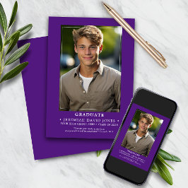 Moderner, einfacher Lila Foto Abschluss Ankündigung