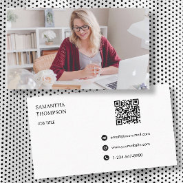 Moderner einfacher Minimal-Beruflich-QR-Code Visitenkarte