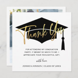 Moderner einfacher Minimalistischer Goldener FOTO Dankeskarte