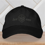 Moderner einfacher Monogramm bester Vater je Bestickte Baseballkappe<br><div class="desc">Bester Vater je einfache Typografie.</div>