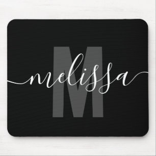 Moderner einfacher Monogramm-Handschriftname Mousepad