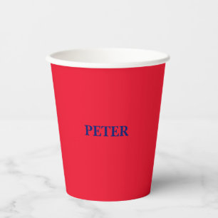 Moderner einfacher Monogramm-personalisierter indi Pappbecher