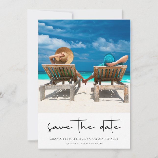 Moderner einfacher QR-Code Ankündigung Datum freih (Vorderseite)