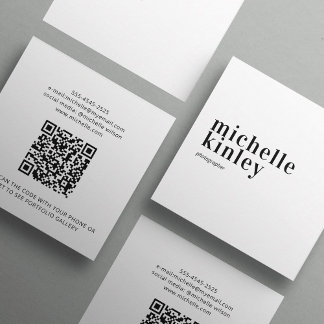 Moderner einfacher QR-Code Quadratische Visitenkarte