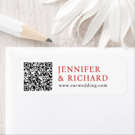 Moderner einfacher Red White Minimal Wedding QR Co