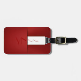 Moderner einfacher roter Monogramm-Name Gepäckanhänger