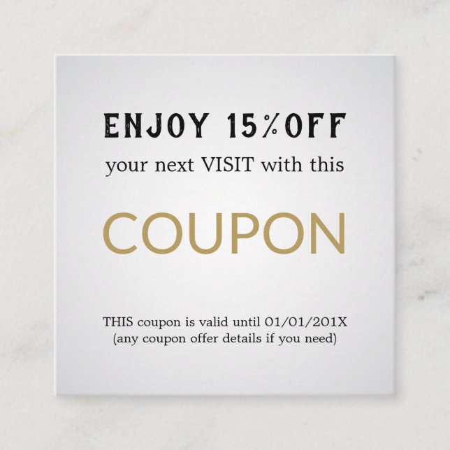 Moderner einfacher Salon-Rabattcoupon Rabattkarte (Vorderseite)