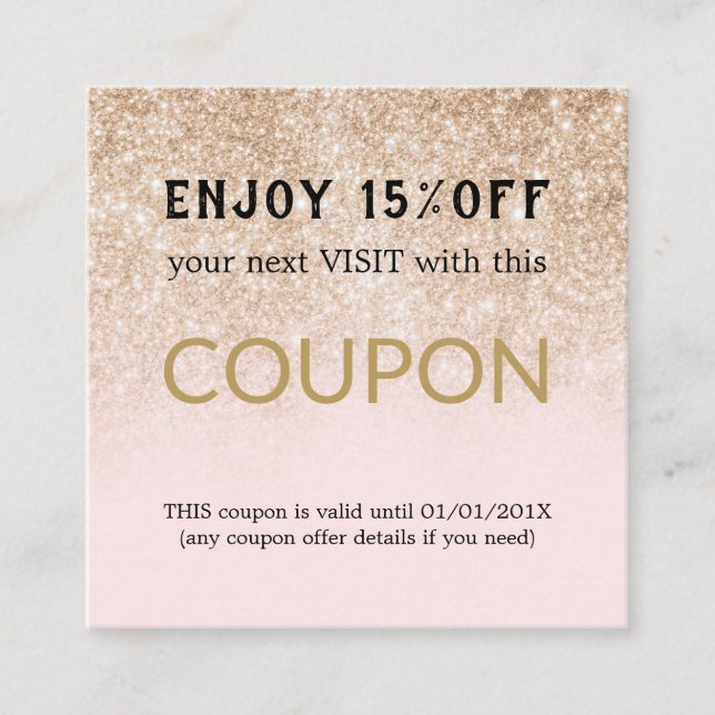 Moderner einfacher Salon-Rabattcoupon Rabattkarte (Vorderseite)