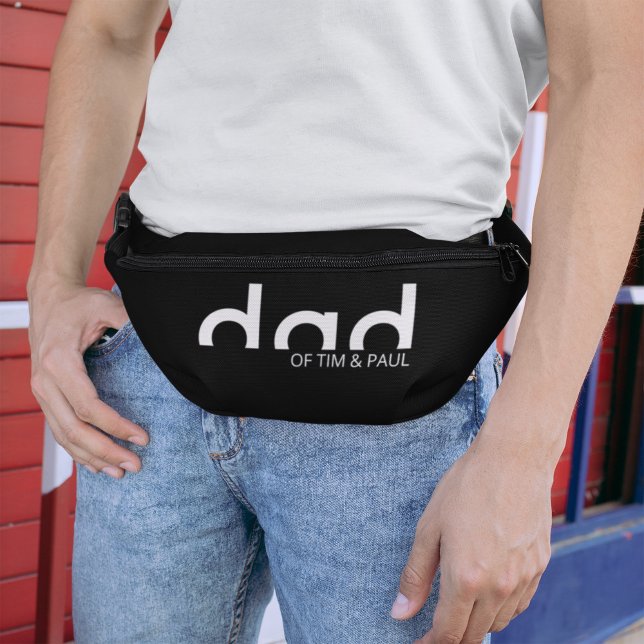 Moderner, einfacher Schwarz-Weiß-Vater Bauchtasche (fanny pack for dad black and white)