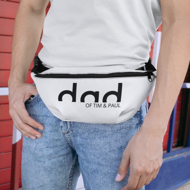 Moderner, einfacher Schwarz-Weiß-Vater Bauchtasche (fanny pack for dad black and white)