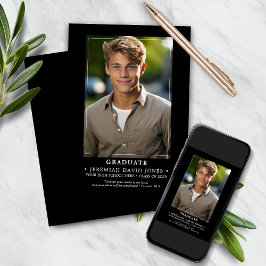 Moderner, einfacher Schwarzer Foto Abschluss Ankündigung