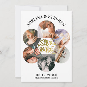 Moderner einfacher Script 6 Foto QR CODE Save the Date