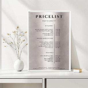 Moderner Einfacher Silber Salon Preisliste Poster