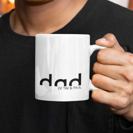 Moderner, einfacher Vater mit Kindernamen Kaffeetasse