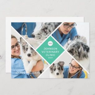 Moderner, einfacher Vier-Foto-Business-Urlaub mit  Feiertagskarte