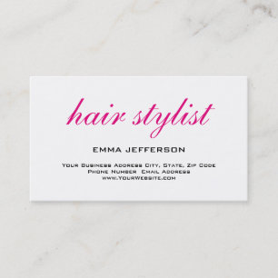 Moderner Einfacher Weißer Hairstylist Visitenkarte